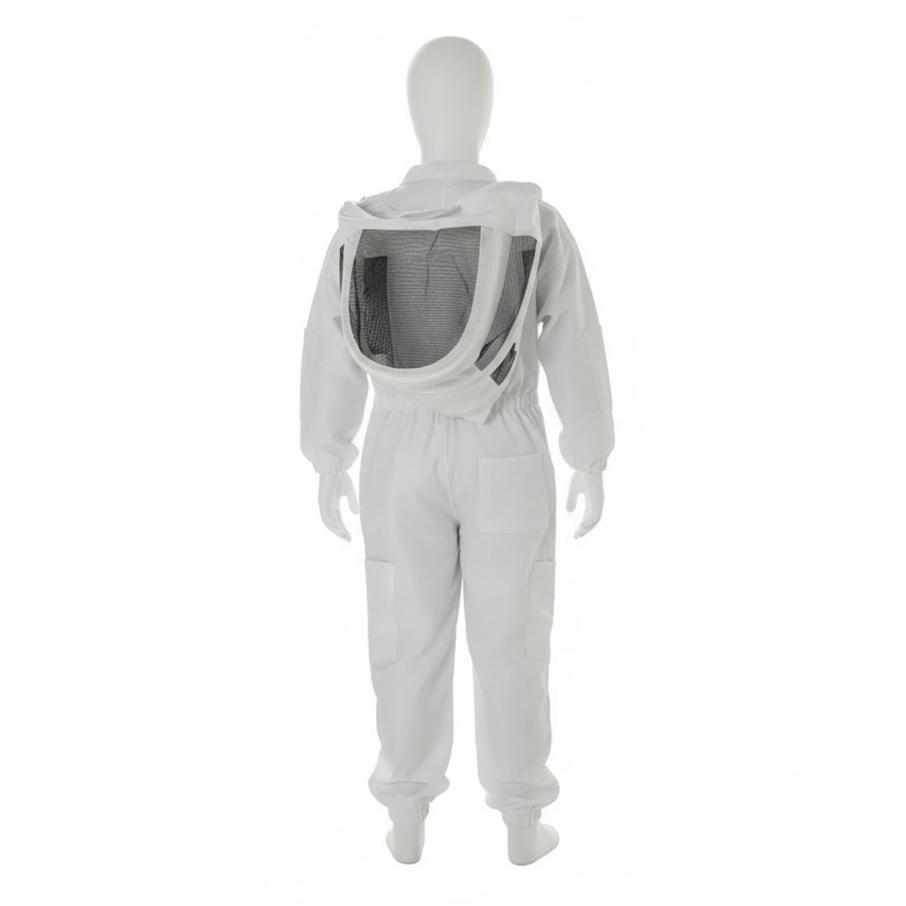 Children’s White Beekeeping Suit with Detachable Hood Safe, Breathable & Comfortable
