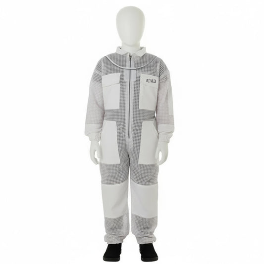 Children’s White Beekeeping Suit with Detachable Hood Safe