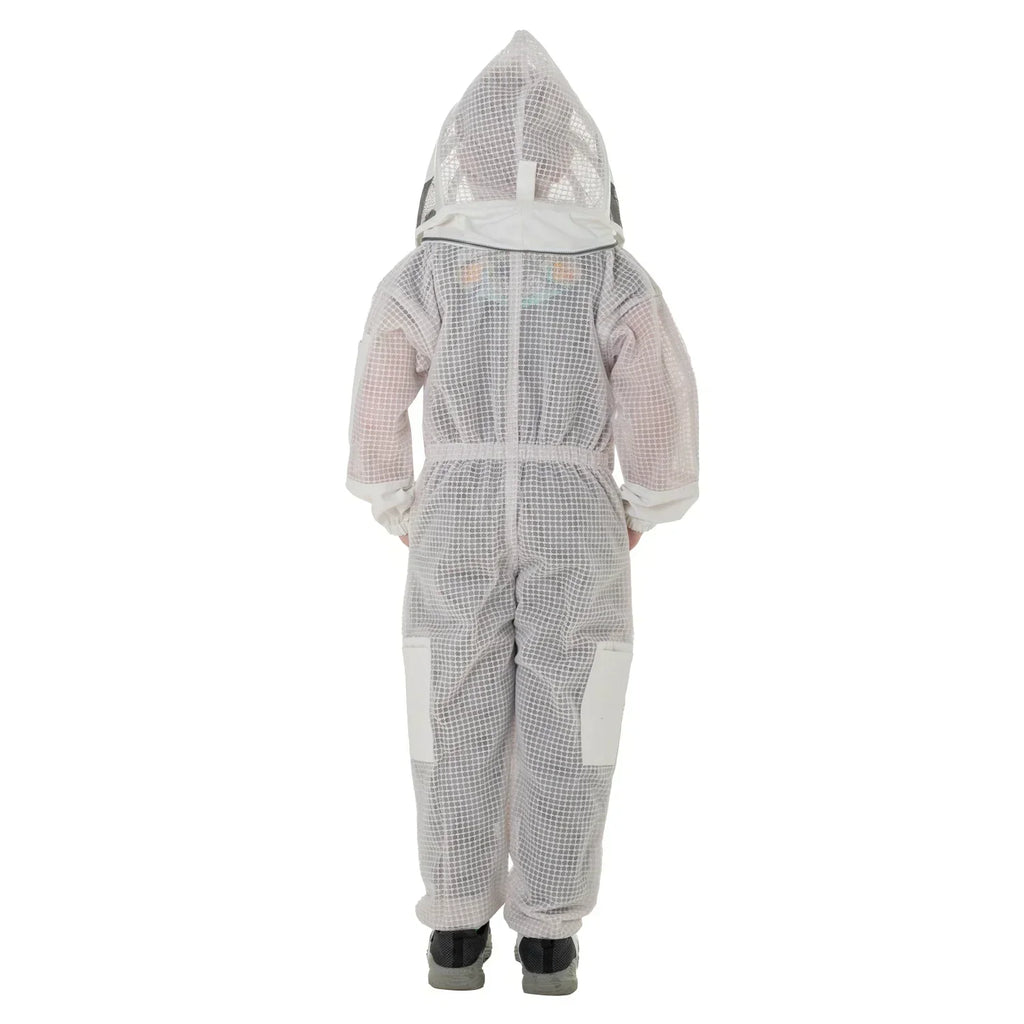 Children’s White Beekeeping Suit with Detachable Hood Safe