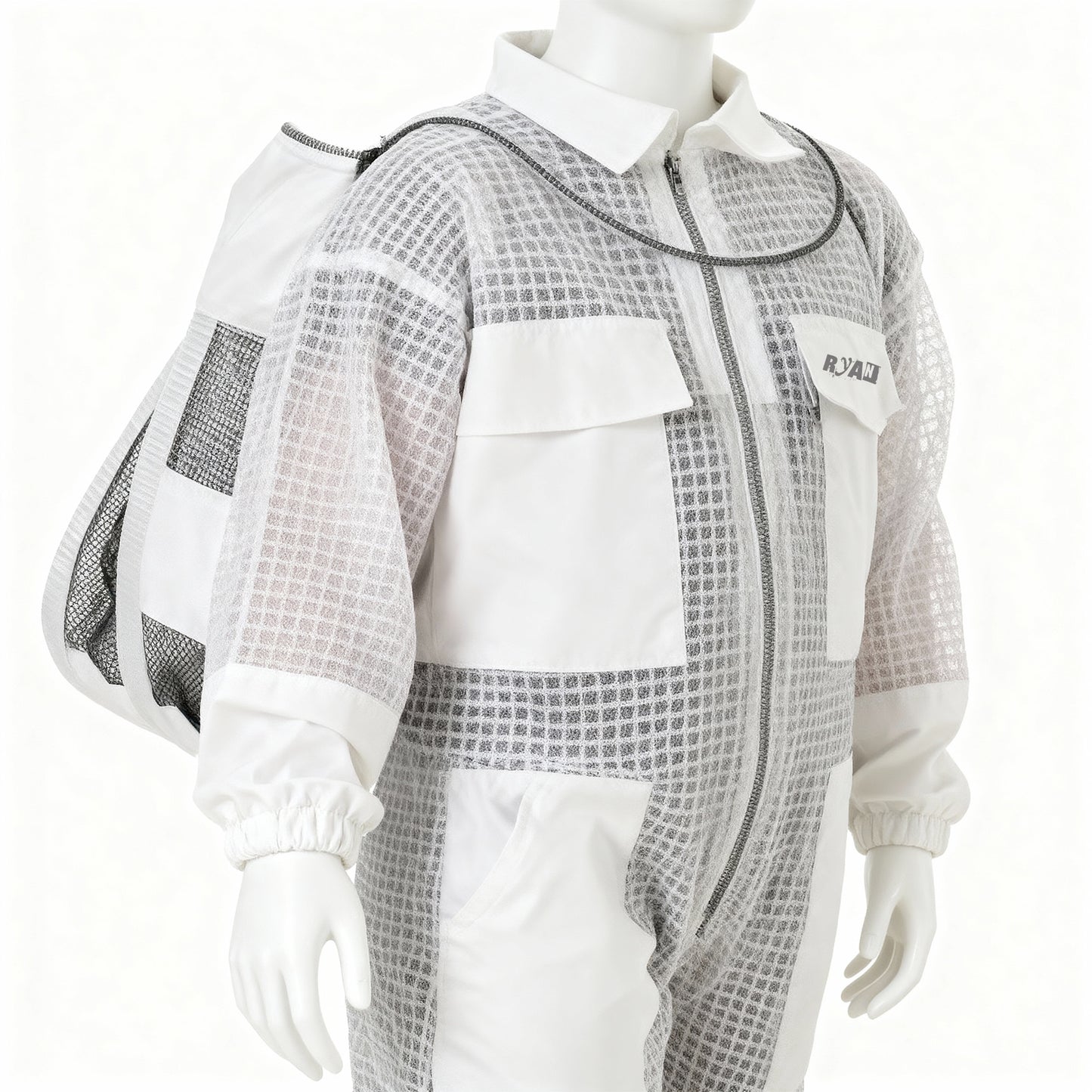 Children’s White Beekeeping Suit with Detachable Hood Safe