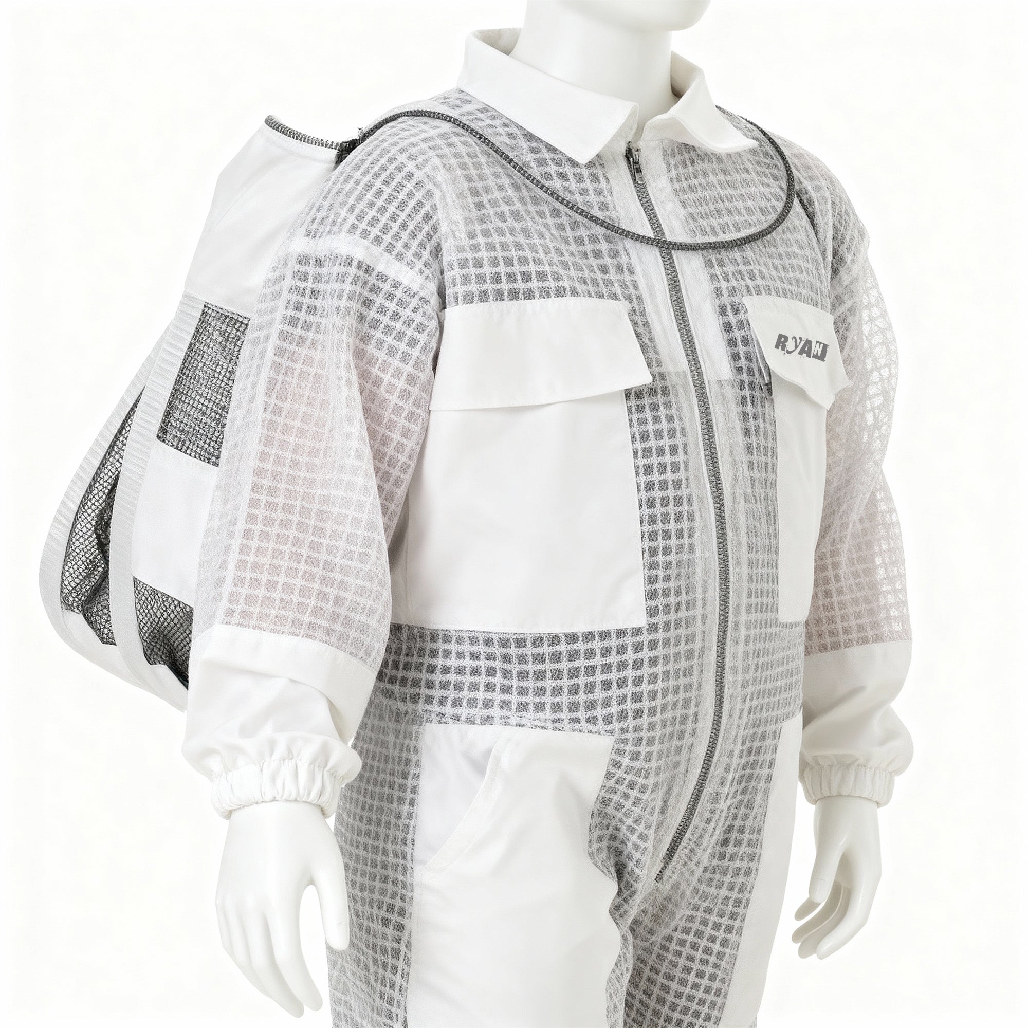 Children’s White Beekeeping Suit with Detachable Hood Safe