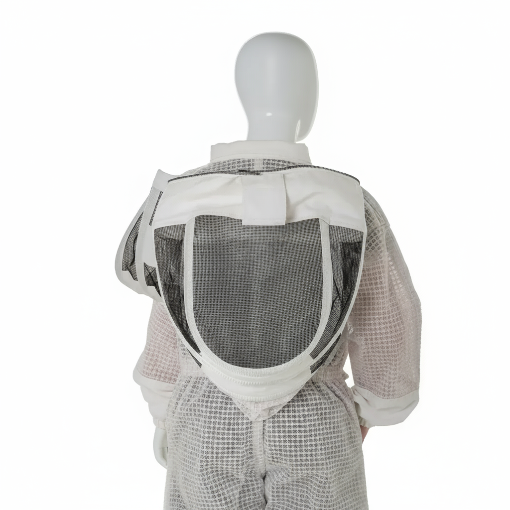 Children’s White Beekeeping Suit with Detachable Hood Safe