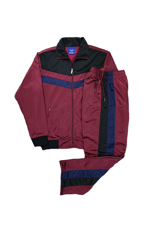 Men’s Retro Warm-Up Tracksuit  2-Piece Jacket &amp; Pants Set