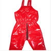 Shiny PVC Wetlook Ski Bib Pants  Insulated Nylon Snow Trousers