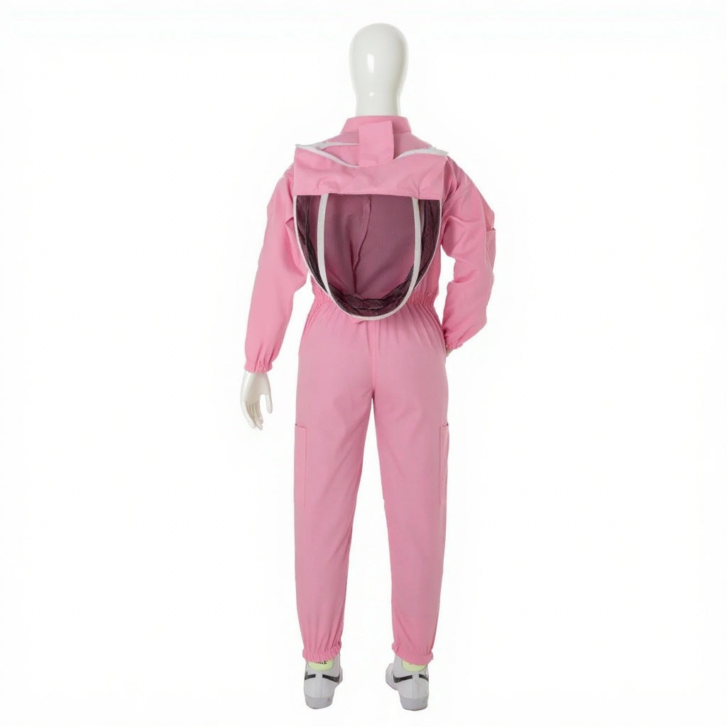 Children’s Pink Beekeeping Suit with Detachable Hood Safe