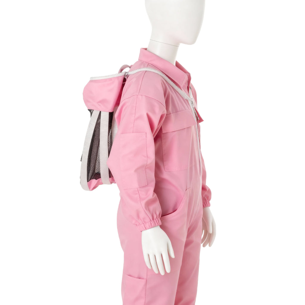 Children’s Pink Beekeeping Suit with Detachable Hood Safe