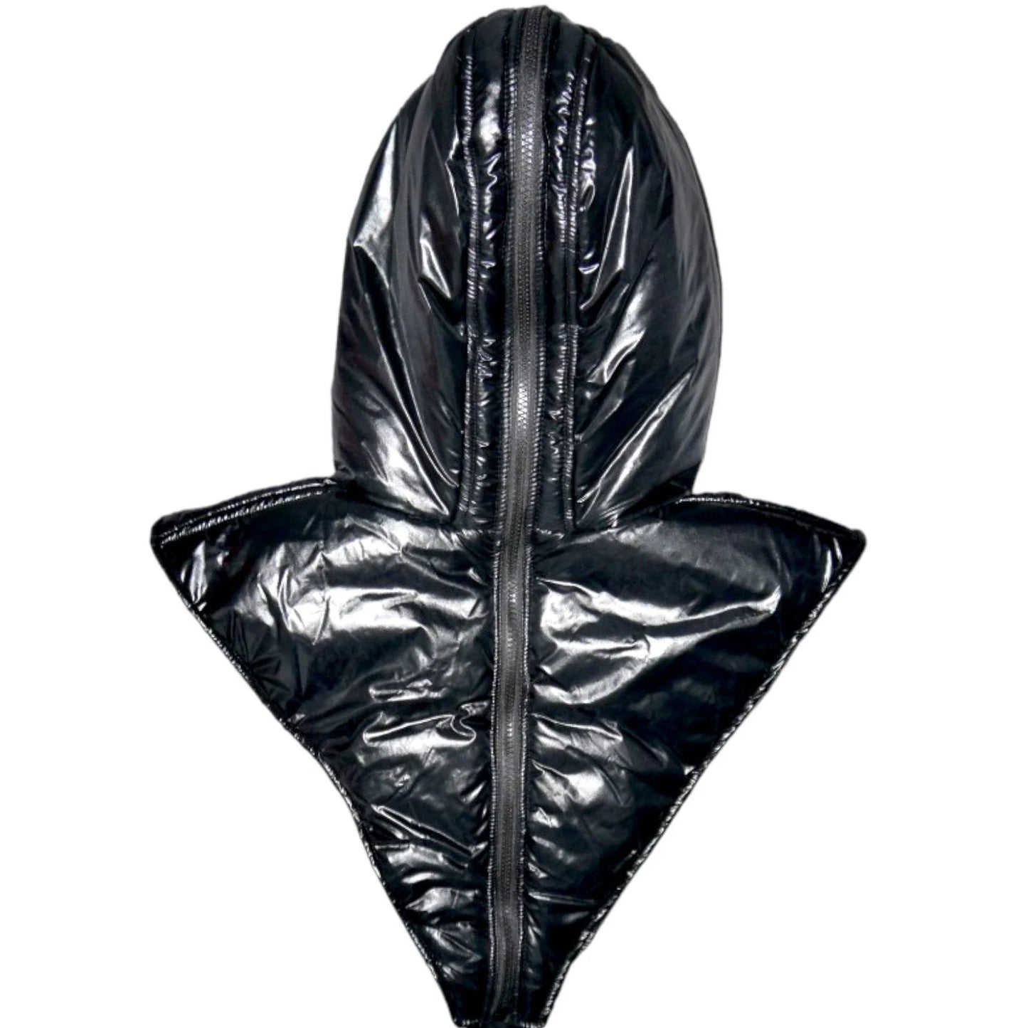 Shiny PVC Wetlook Nylon Hood with Soft Polyester Padding
