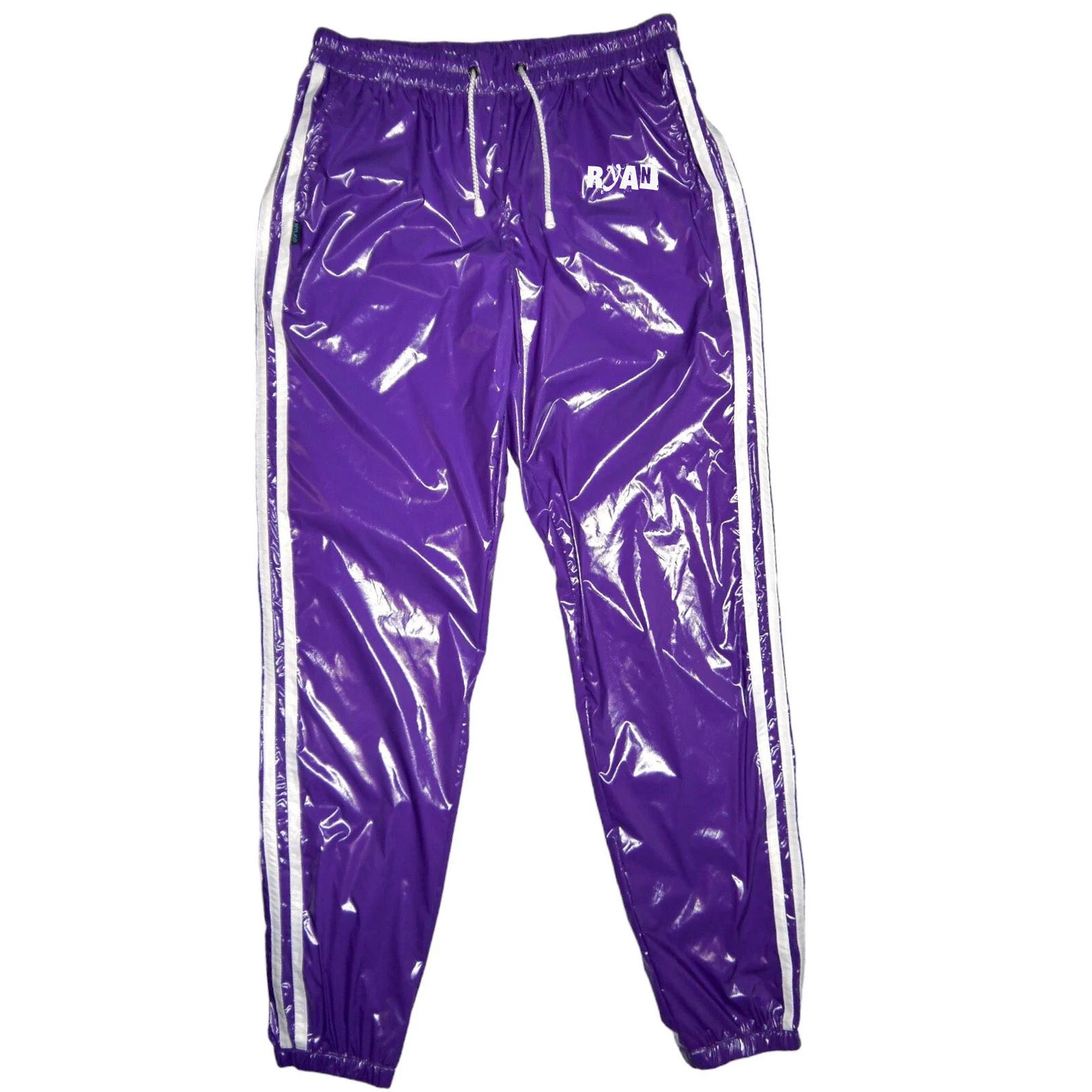 Shiny Nylon Pants with Stripes Sporty & Stylish Comfort