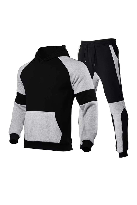 Men’s Color Block Athletic Tracksuit  Hoodie &amp; Sweatpants Set