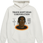 White Hoodie with "TRAVIS SCOTT"  Surreal Portrait Design