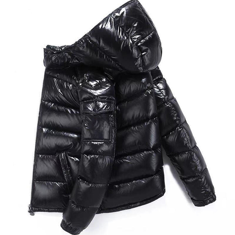 Wholesale Winter Warm Windproof Luxury Men’s Shiny Puffer Jacket Outdoor Thick Down Coat