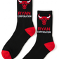 Black & Red Bull Logo Socks
