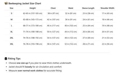 Pro 3-Layer Ventilated Beekeeper Jacket with Fencing Veil