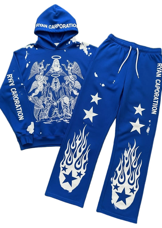 Royal Blue Spiritual Graphic Tracksuit