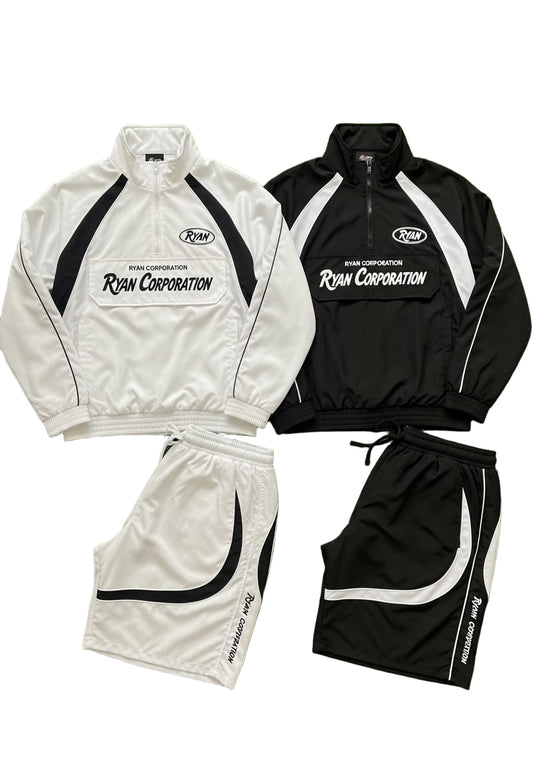 Signature Contrast Piping Tracksuit Set – Black &  White by RYAN CORPORATION