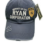 Dark Blue Distressed Baseball Cap with Embroidered Text &amp; Shield Emblem