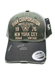 Distressed Green &amp; Black "Ryan Corporation" Vintage Trucker Cap