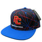 Black &amp; Blue Baseball Cap with Abstract Red-Blue Line Pattern and "RC" Logo