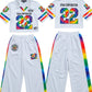 Psychedelic "22" Jersey Crop Top & Wide-Leg Pants Set
