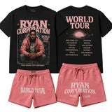 Black Tour Tee &amp; Pink Shorts Set