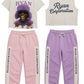Streetwear Two-Set Collection: Distressed Crop Tops & Pastel Sweatpants