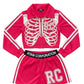 Vibrant Pink Tracksuit with Ribcage Design
