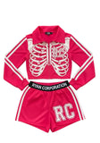 Vibrant Pink Tracksuit with Ribcage Design