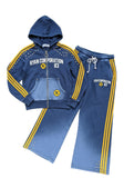 Dark Blue Sweat Suit – Zippered Hoodie &  Drawstring Pants