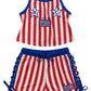 Ryan Corporation Red, White &amp; Blue Stars and Stripes Halter Top &amp; Shorts Set