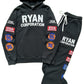 Ryan Corporation Patched Hoodie & Sweatpants Set Vintage Black