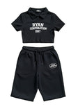 Ryan Corporation 1997 Black Crop Top & Sweatpants Set