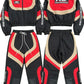 Black, Red &amp; Beige Racing-Style Tracksuit – Front &amp; Back Views