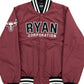 Ryan Corporation Maroon Varsity Jacket with White & Black Stripes
