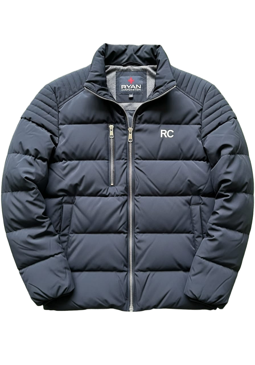 Ryan Corporation Navy Blue Puffer Jacket with Chest Pocket