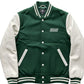 Ryan Corporation Green & Off-White Varsity Jacket with Chest Embroidery