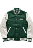 Ryan Corporation Green & Off-White Varsity Jacket with Chest Embroidery
