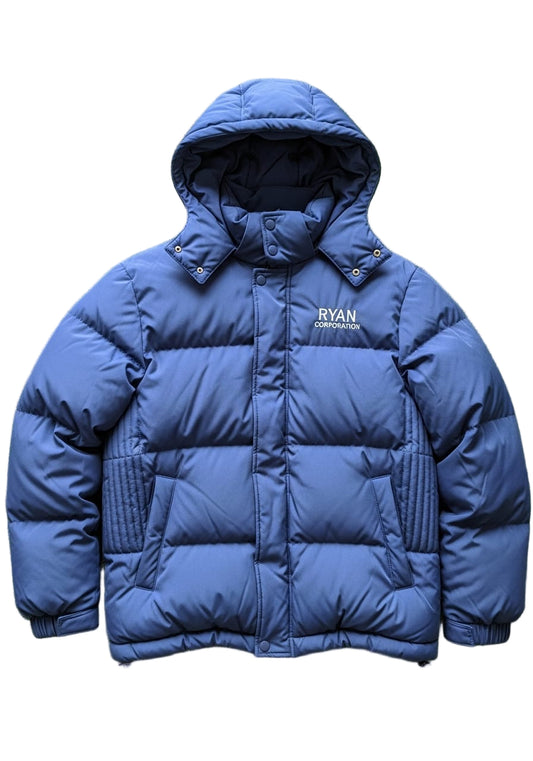 Ryan Corporation Blue Quilted Puffy Jacket with Hood