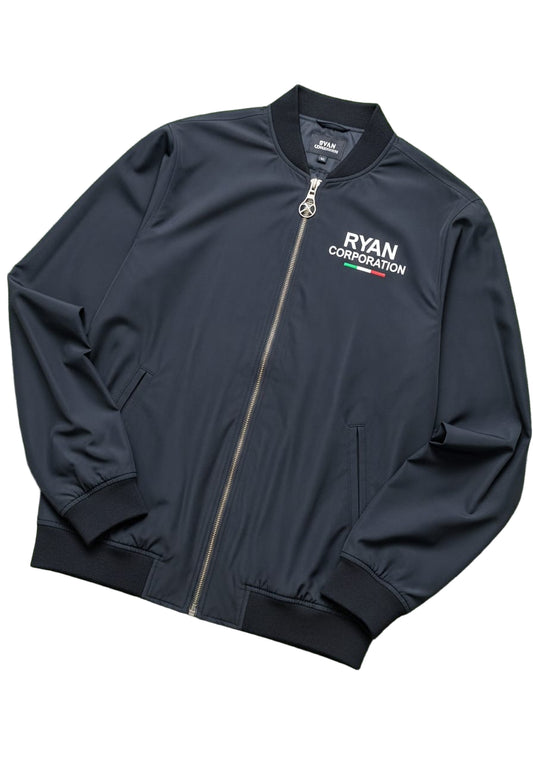 Ryan Corporation Navy Zipper Jacket with Italian Flag Detail