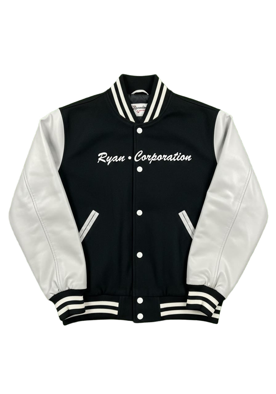 Men’s Black & Gray Varsity Jacket Ryan Corporation