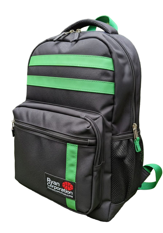 RYAN CORPORATION Black & Green Backpack