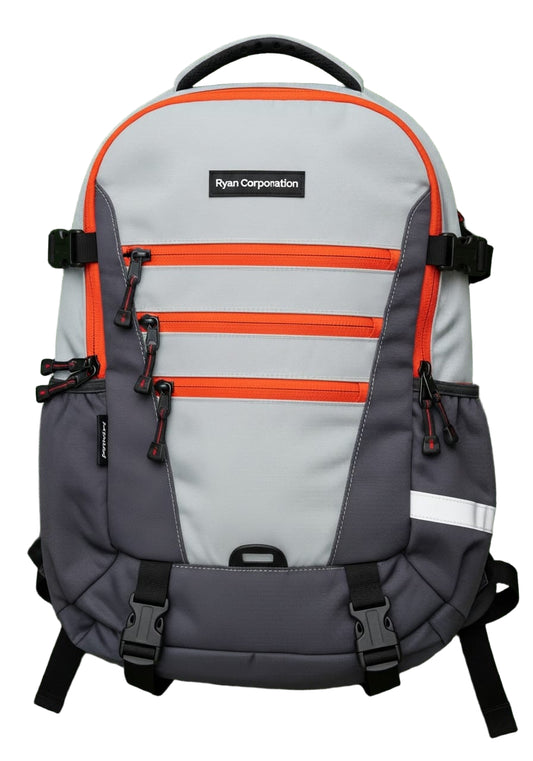 RYAN CORPORATION Grey & Orange Backpack