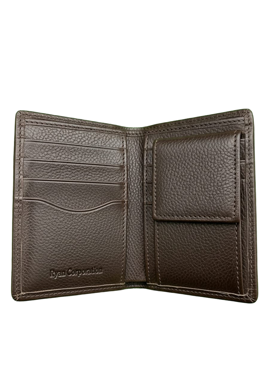 Dark Brown Leather Bi-Fold Wallet Minimalist & Functional