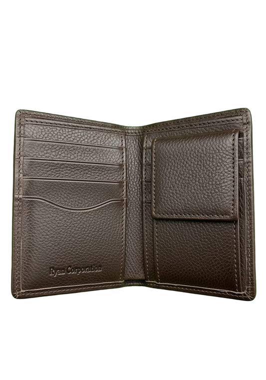 Dark Brown Leather Bi-Fold Wallet Minimalist & Functional