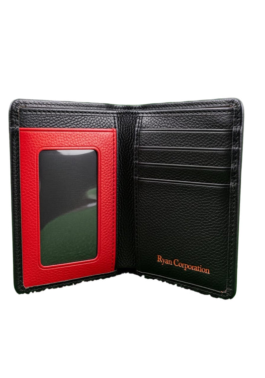 Black Leather Wallet with Removable Red Insert RC