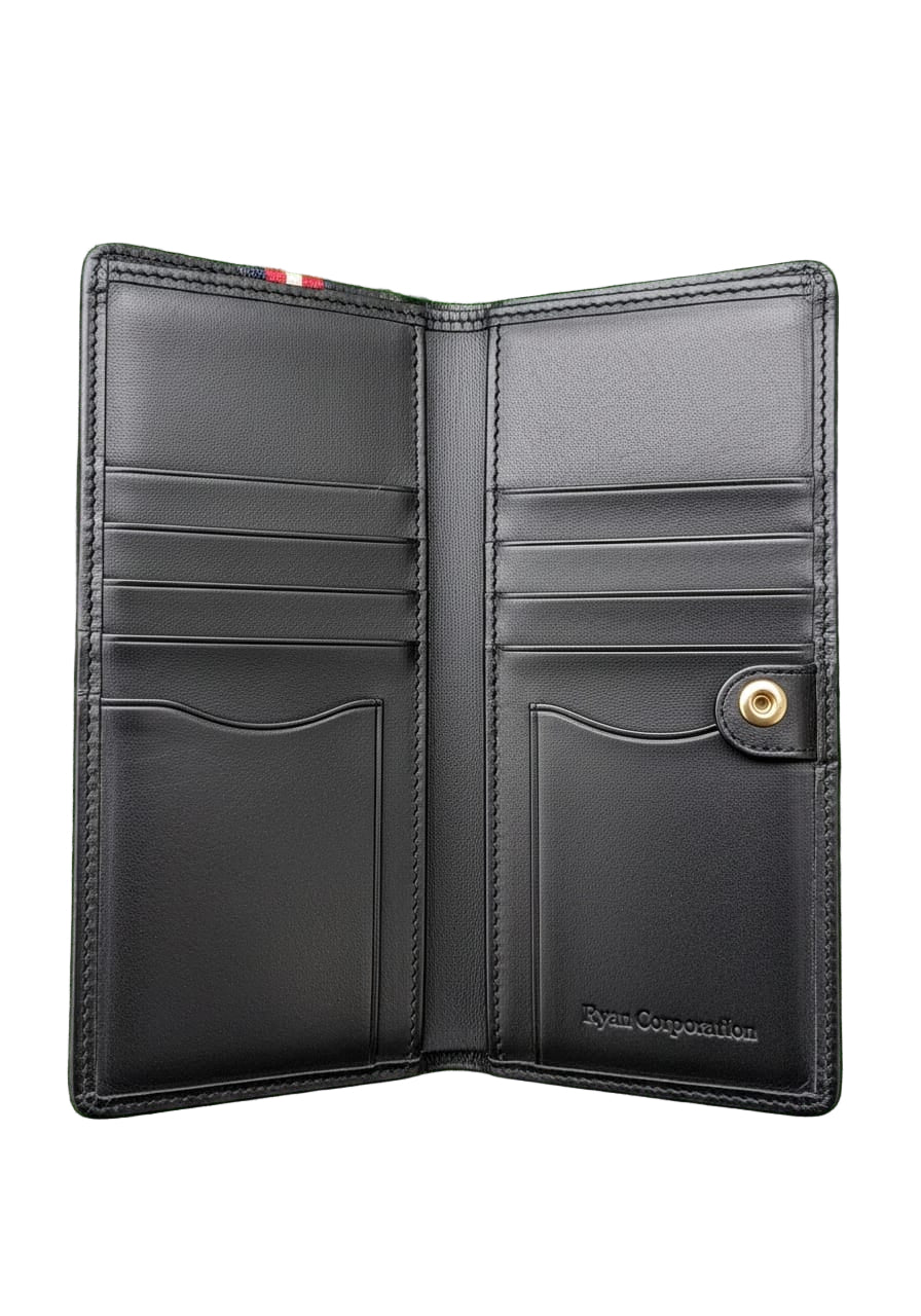 Black Leather Bifold Wallet Classic RC Design