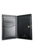 Black Leather Bifold Wallet Elegant Minimalist Design