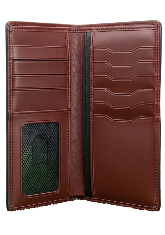 Dark Reddish-Brown Leather Vertical Wallet – Functional Design