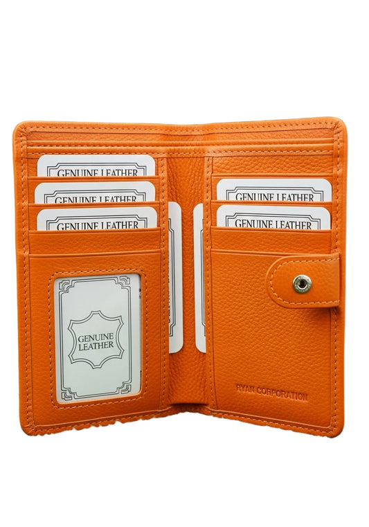 Vibrant Orange Genuine Leather Wallet – Premium Edition