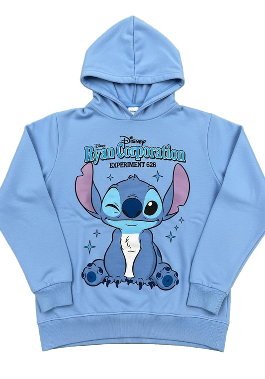 Light Blue Hoodie with Disney Stitch Graphic