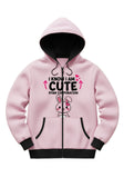 Light Pink Zip-Up Hoodie with Bunny Graphic